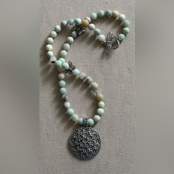 26-1/2 inch Amazonite bead necklace NWOT - Picture 2 of 13